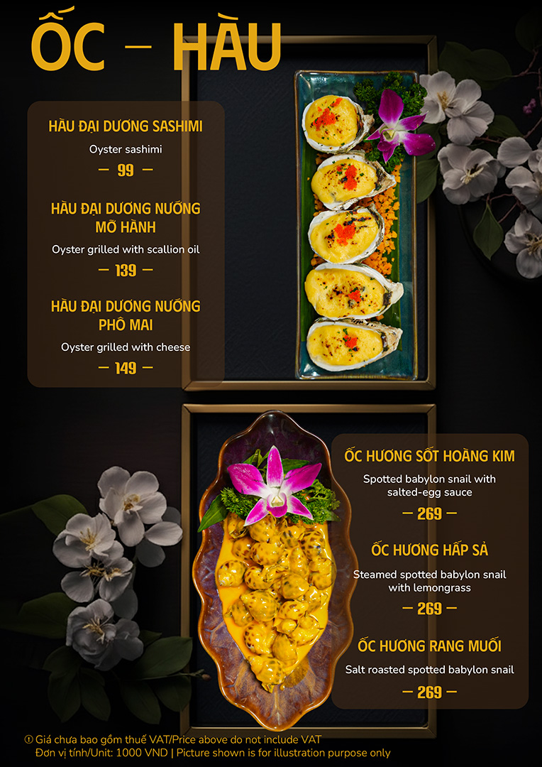 Oneh Menu MENU – Nhà hàng One Garden