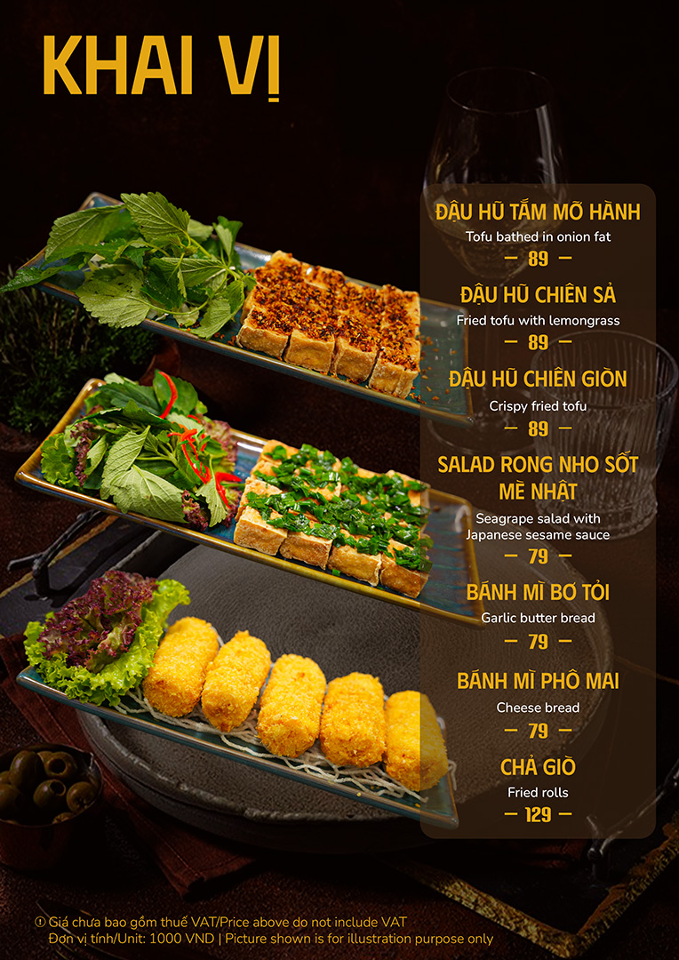 Oneh Menu MENU – Nhà hàng One Garden